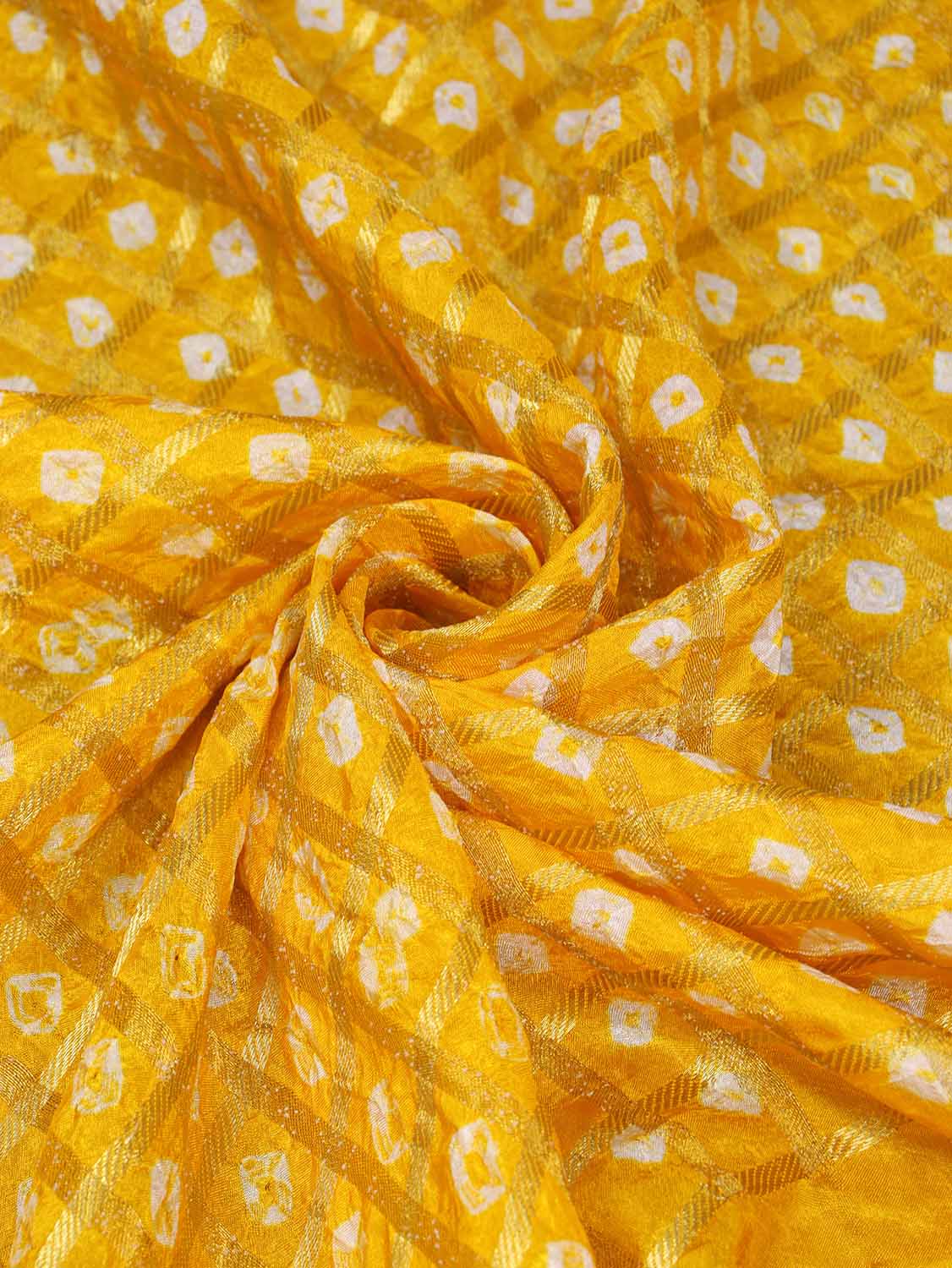 Yellow Bandhani Silk Dupatta - Luxurion World