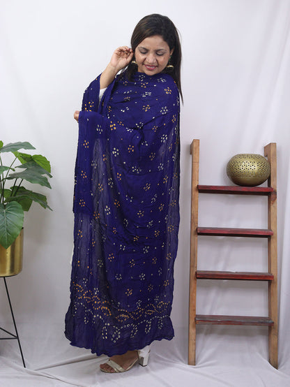 Blue Bandhani Georgette Dupatta - Luxurion World