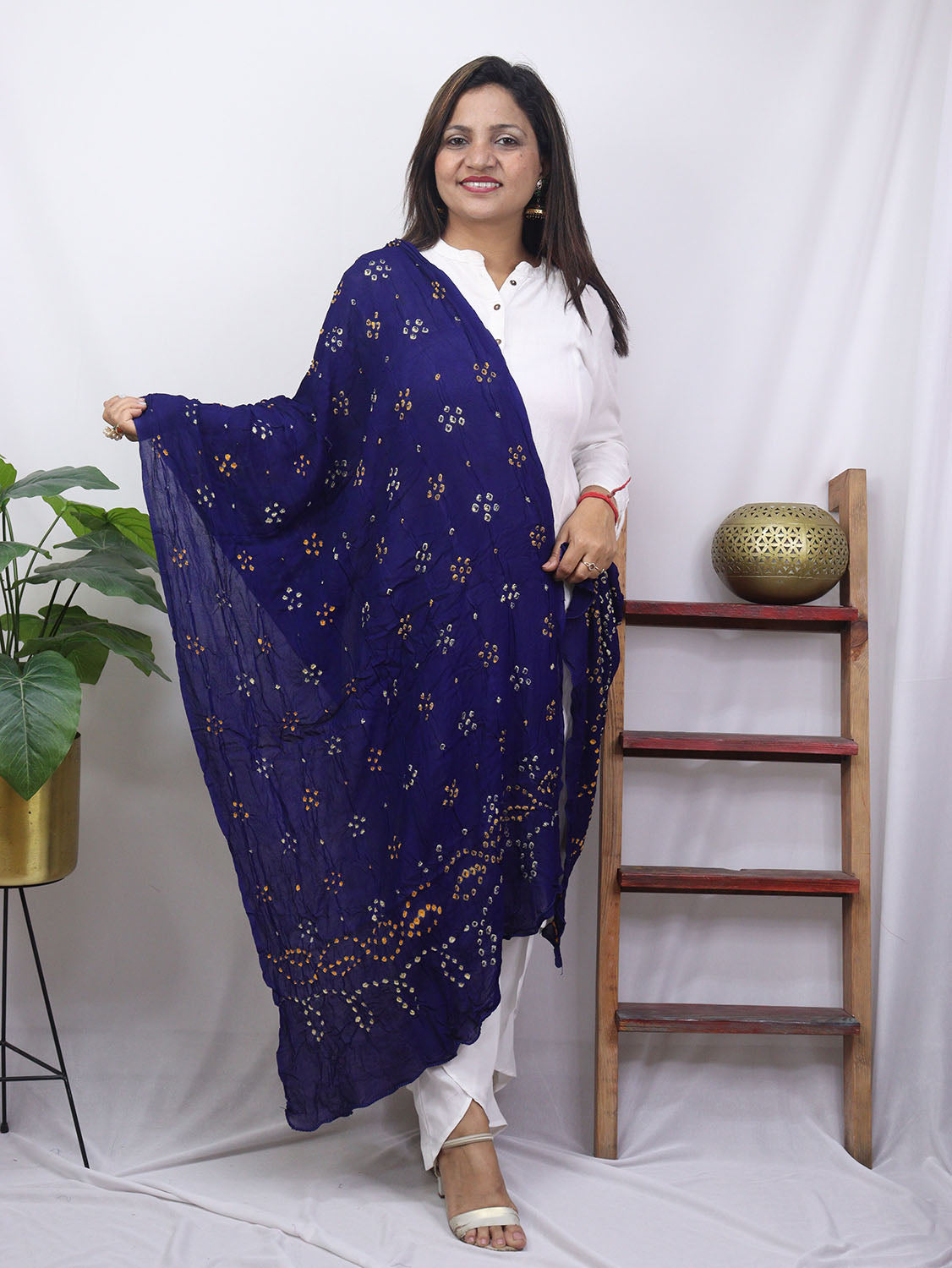 Blue Bandhani Georgette Dupatta - Luxurion World