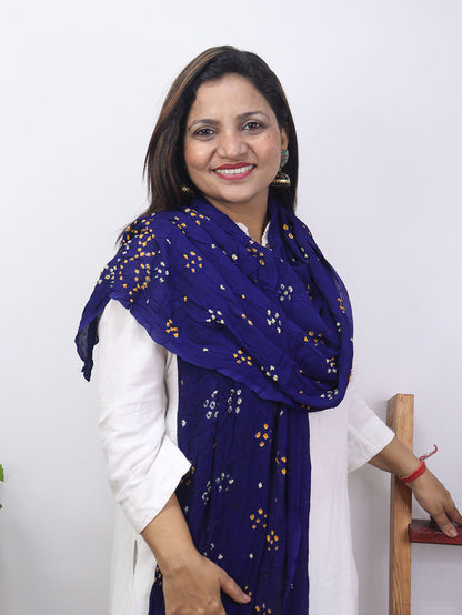 Blue Bandhani Georgette Dupatta - Luxurion World