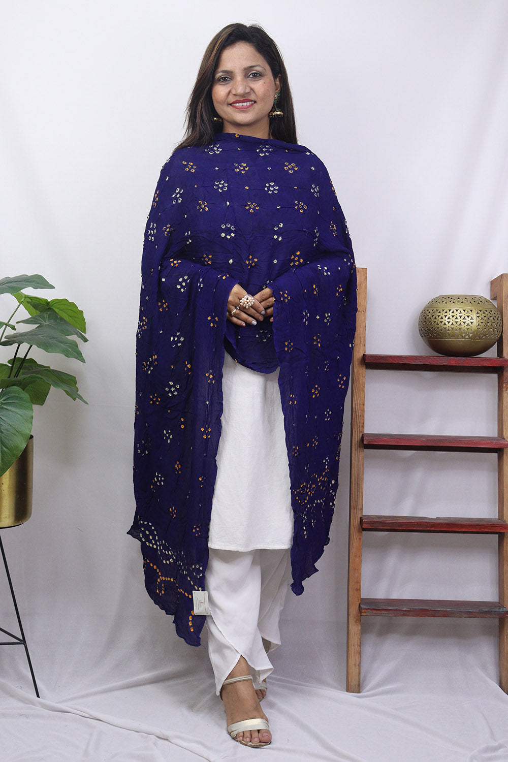 Blue Bandhani Georgette Dupatta - Luxurion World