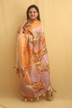 Multicolor Marble Print Hand Dye Banana Silk Dupatta - Luxurion World