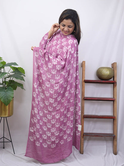 Pink Batik Georgette Dupatta - Luxurion World
