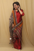 Vibrant Multicolor Block Printed Chanderi Silk Dupatta: A Kaleidoscope of Style - Luxurion World