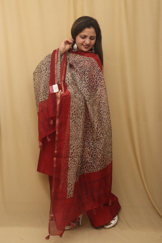 Vibrant Multicolor Block Printed Chanderi Silk Dupatta: A Timeless Fashion Statement - Luxurion World