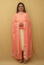 Peach Gota Patti Chiffon Dupatta - Elegant & Stylish - Luxurion World