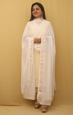 White Gota Patti Work Chiffon Dupatta - Luxurion World