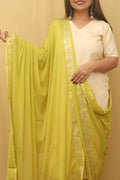 Green Gota Patti Work Chiffon Dupatta - Luxurion World