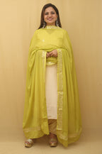 Green Gota Patti Work Chiffon Dupatta - Luxurion World