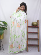 White Hand Painted Chiffon Dupatta - Luxurion World