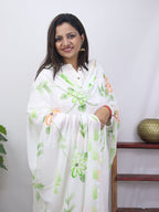 White Hand Painted Chiffon Dupatta - Luxurion World