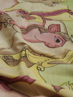 Yellow Pen Kalamkari Pure Silk Dupatta - Luxurion World