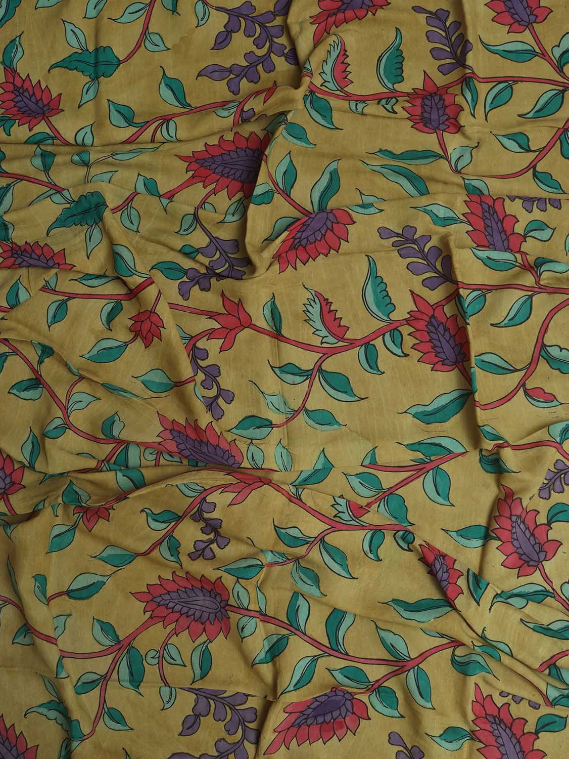 Stunning Yellow Pen Kalamkari Pure Silk Dupatta - Perfect for Any Occasion - Luxurion World