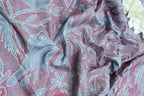 Grey Hand Embroidered Kantha Bangalore Silk Dupatta - Luxurion World