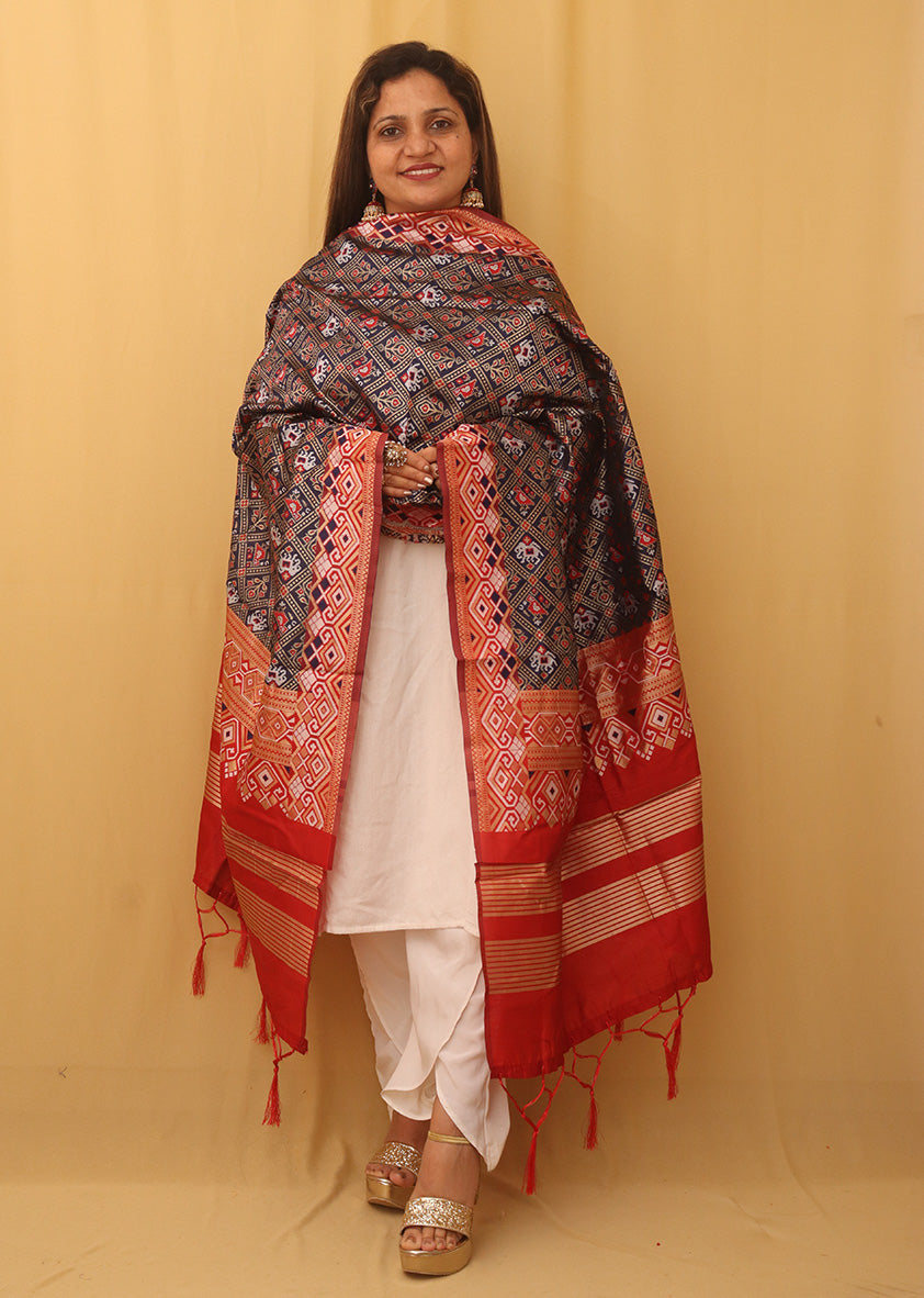 Blue Patola Silk Dupatta - Luxurion World