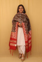 Black Patola Silk Dupatta - Luxurion World