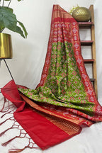 Green Patola Silk Dupatta - Luxurion World