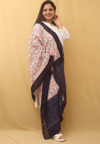 Off White Handloom Sambalpuri Ikat Pure Cotton Dupatta - Luxurion World