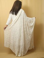 Chic White Trend: Stylish Georgette Dupatta with Embroidery - Luxurion World