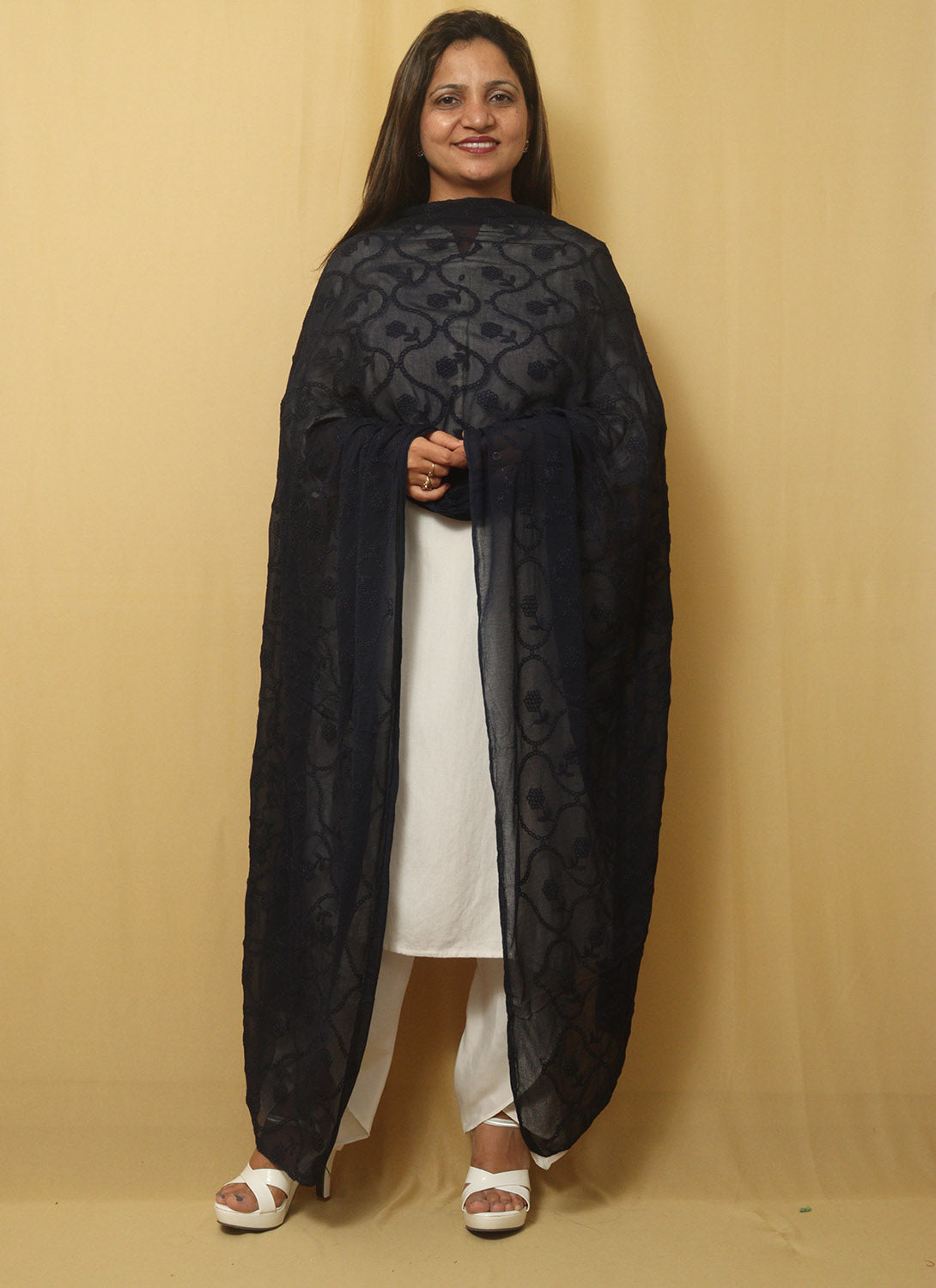 Stylish Blue Attire with Embroidered Georgette Dupatta - Luxurion World