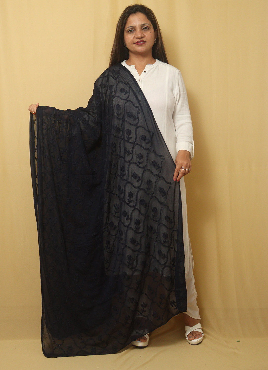 Stylish Blue Attire with Embroidered Georgette Dupatta - Luxurion World