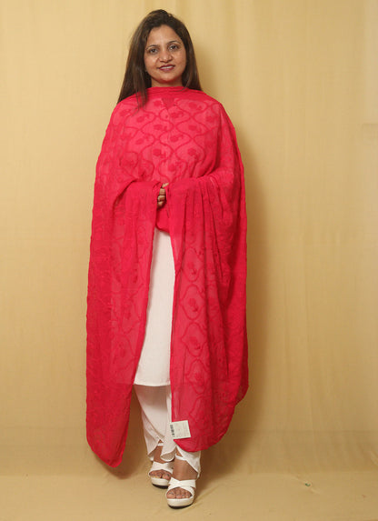 Get Trendy with Stylish Pink Georgette Dupatta and Embroidery - Luxurion World