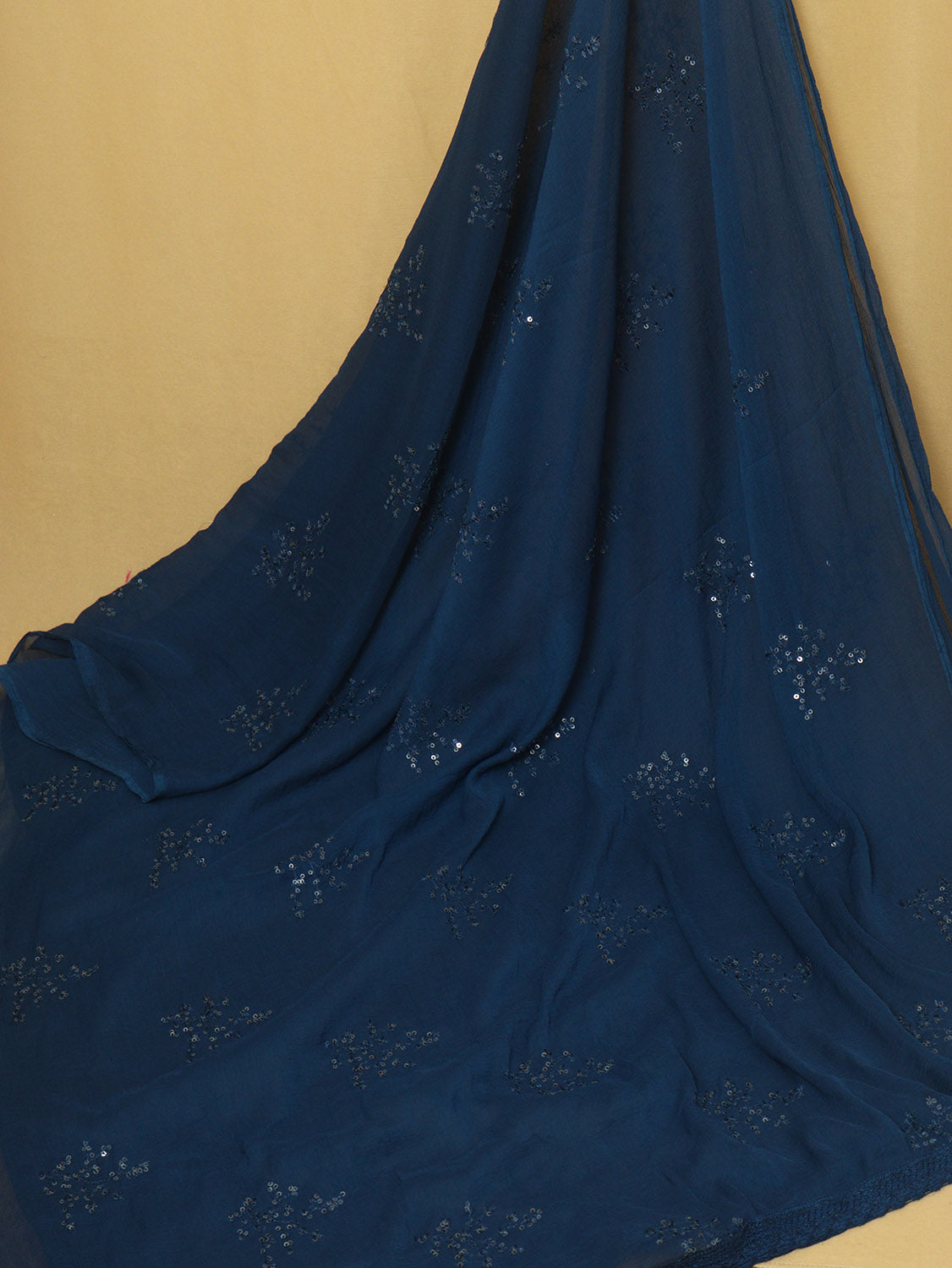 Sequined Blue Georgette Dupatta: Stylish and Trendy - Luxurion World