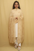 Sparkle in Style: Golden Georgette Sequins Dupatta - Luxurion World