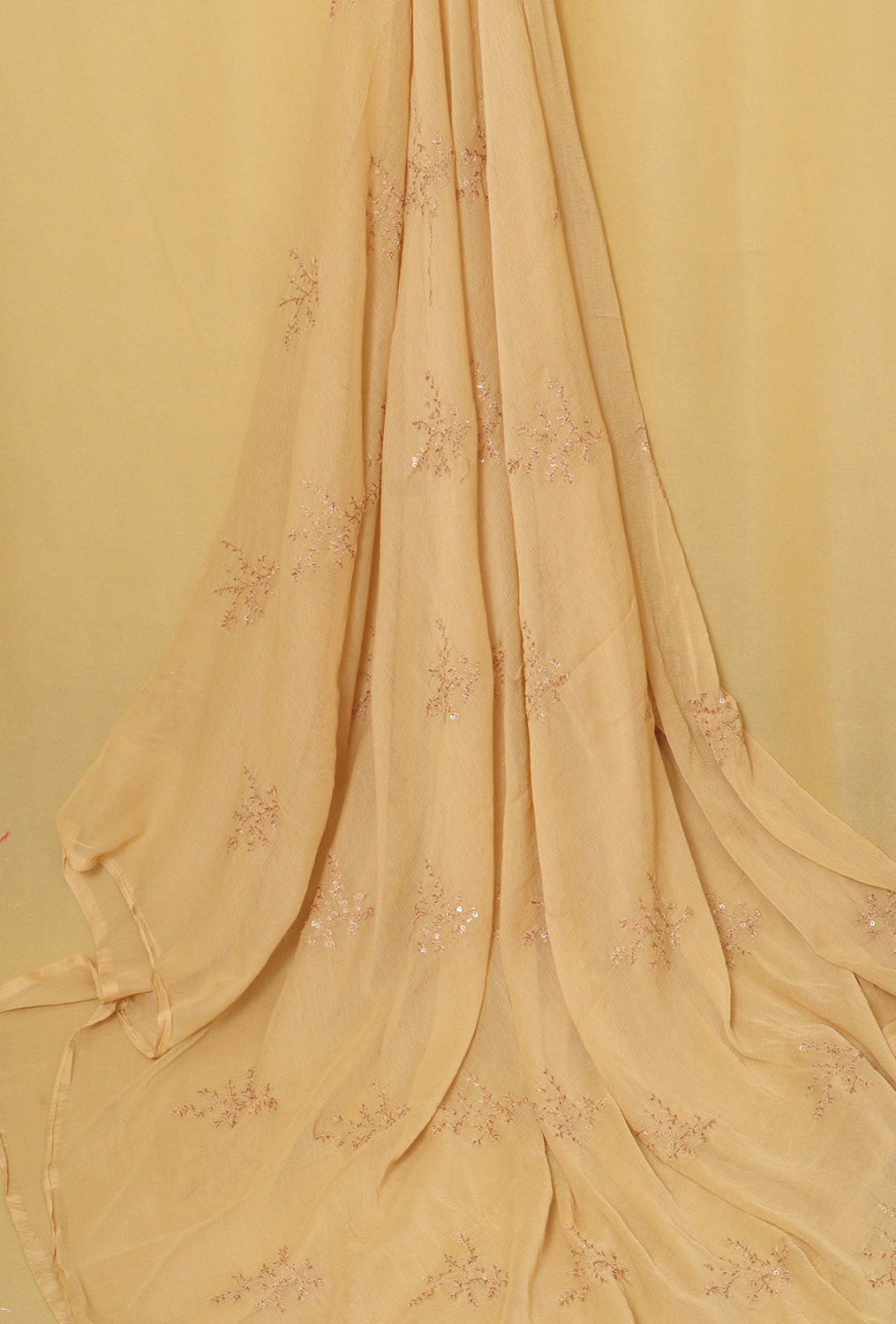 Sparkle in Style: Golden Georgette Sequins Dupatta - Luxurion World