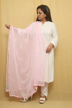 Shimmering Sequins on Pink Georgette Dupatta - Trendy Style - Luxurion World