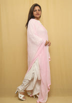 Shimmering Sequins on Pink Georgette Dupatta - Trendy Style - Luxurion World