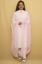 Shimmering Sequins on Pink Georgette Dupatta - Trendy Style - Luxurion World