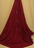 Stylish Maroon Georgette Dupatta with Sequins Embellishments - Luxurion World