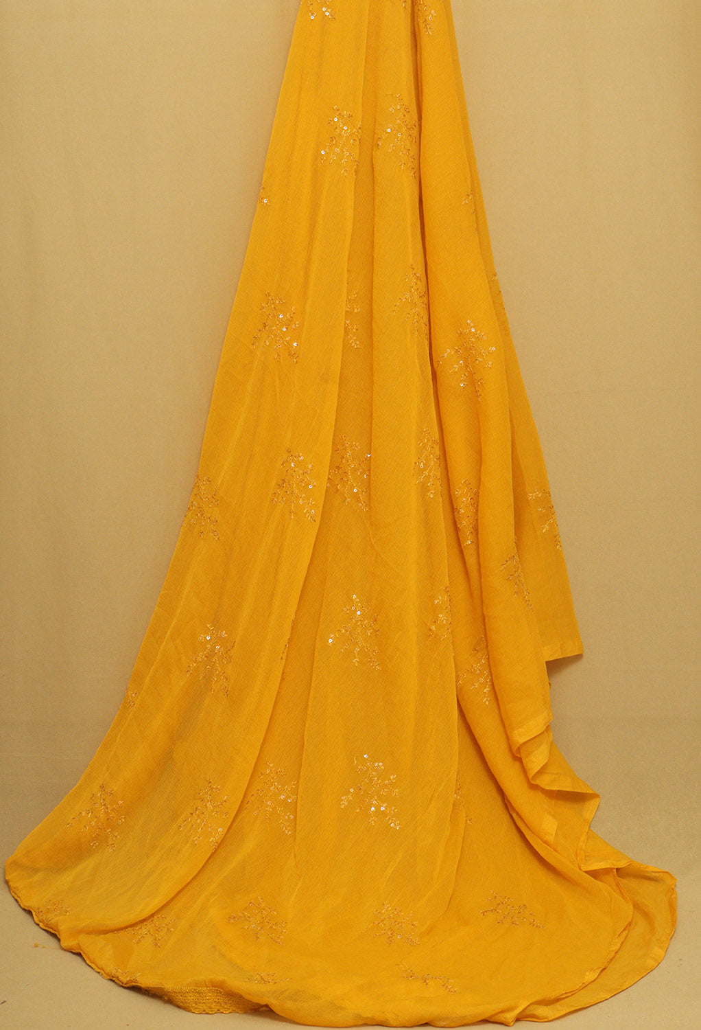 Sparkle in Style: Yellow Georgette Sequins Dupatta Shines Bright - Luxurion World