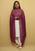 Sequin-Embellished Purple Georgette Dupatta for Chic Style - Luxurion World