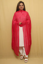 Sparkling Pink Georgette Dupatta with Trendy Sequins - Perfect for Any Occasion! - Luxurion World