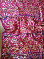 Pink Banarasi Kimkhwab Silk Meenakari Fabric  ( 1 Mtr ) - Luxurion World