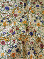 Pastel Banarasi Kimkhwab Silk Meenakari Fabric  ( 1 Mtr ) - Luxurion World