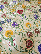 Pastel Banarasi Kimkhwab Silk Meenakari Fabric  ( 1 Mtr ) - Luxurion World