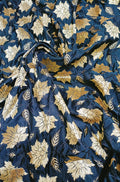 Black Banarasi Silk Fabric (0.8 Mtr) - Luxurion World