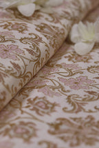 Pastel Banarasi Kimkhwab Silk Meenakari Fabric  ( 1 Mtr ) - Luxurion World
