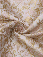 Pastel Banarasi Kimkhwab Silk Meenakari Fabric  ( 1 Mtr ) - Luxurion World