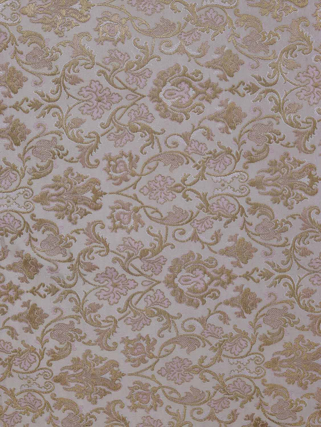 Pastel Banarasi Kimkhwab Silk Meenakari Fabric  ( 1 Mtr ) - Luxurion World