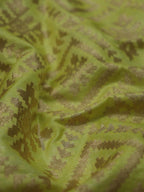 Green Banarasi Silk Patola Design Fabric ( 1 Mtr ) - Luxurion World