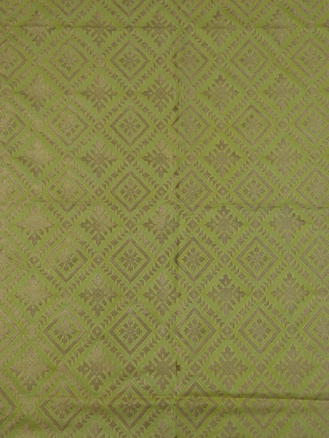 Green Banarasi Silk Patola Design Fabric ( 1 Mtr ) - Luxurion World