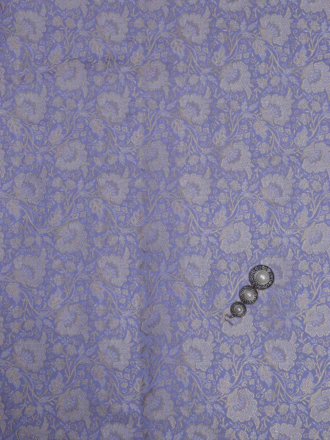 Purple Banarasi Brocade Silk Fabric (  1 Mtr )