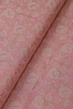 Pink Banarasi Brocade Silk Fabric (  1 Mtr ) - Luxurion World