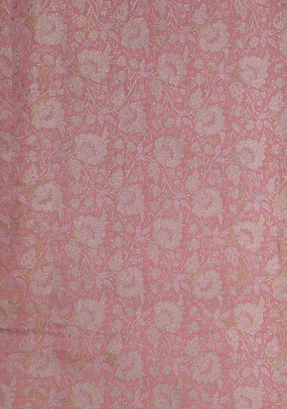 Pink Banarasi Brocade Silk Fabric (  1 Mtr )