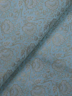 Blue Banarasi Silk Brocade Fabric (1 Mtr ) - Luxurion World