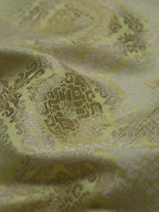 Yellow Banarasi Brocade Silk Fabric ( 1 Mtr ) - Luxurion World